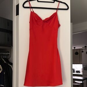 Cotton Candy Red Spaghetti Strap Mini Dress